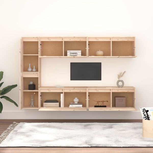 vidaXL Comode TV, 6 buc., lemn masiv de pin