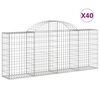 vidaXL Coșuri gabion arcuite 40 buc, 200x30x80/100 cm, fier galvanizat
