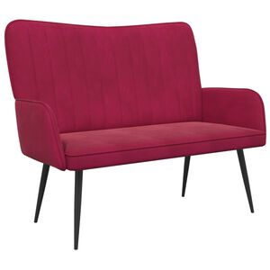 vidaXL Canapea cu 2 locuri Roșu Vin 115 x 61 x 87 cm Catifea