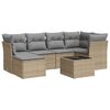 vidaXL Set canapele de grădină, 7 piese, cu perne, bej, poliratan