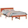 vidaXL Cadru de pat Maro 135 x 190 cm Lemn masiv de pin