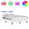 vidaXL Cadru de pat cu benzi LED Alb 120 x 200 cm Piele artificială