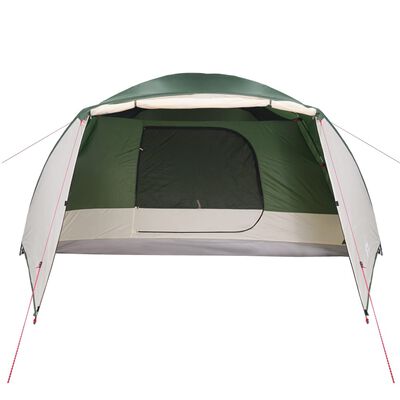 vidaXL Cort de camping pentru 4 persoane, verde, impermeabil