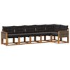 vidaXL Set de canapele de exterior cu pernă 6 pcs Natural și Negru