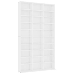 vidaXL Dulap pentru CD-uri, alb, 102x23x177,5 cm, lemn compozit