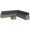 vidaXL Set mobilier de grădină cu perne, 10 piese, gri, poliratan