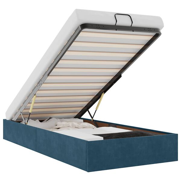 vidaXL Cadru de pat otoman fără saltea Albastru &icirc;nchis catifea