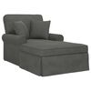 vidaXL Chaise Lounge cu fustă 3 buc. Gri &icirc;nchis Țesătură din corduroy