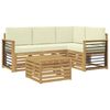 vidaXL Set de canapele de exterior 5 pcs Alb și crem Poliester