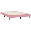 vidaXL Pat box spring cu saltea, roz, 140x220 cm, catifea