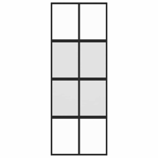 vidaXL Ușă glisantă, negru, 76x205 cm, sticlă securizată și aluminiu