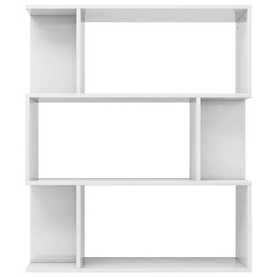 vidaXL Bibliotecă/Separator cameră, alb extralucios, 80x24x96 cm, PAL