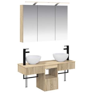 vidaXL Set dulap baie 4 pcs Stejar Sonoma 100 x 14,5 x 70 cm
