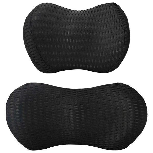vidaXL Pernă cu pernă Ajustabil 2 pcs Negru Mesh 4D