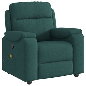 vidaXL Fotoliu de masaj rabatabil, verde &icirc;nchis, material textil