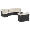 vidaXL Set mobilier de grădină cu perne, 9 piese, negru, poliratan