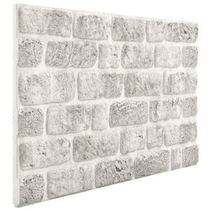 vidaXL Panouri de perete 10 buc. 100 x 50 cm Gri deschis Spumă EPS