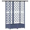 vidaXL Pat Ridicat cu Trellis și Acoperiș Gri 124 x 40 x 121 cm PP