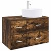 vidaXL Set de mobilier pentru baie 2 buc. Stejar fumuriu