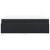 vidaXL Pat continental cu saltea, negru, 120x200 cm, piele ecologică