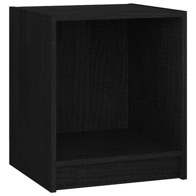 vidaXL Noptieră, negru, 35,5x33,5x41,5 cm, lemn masiv de pin