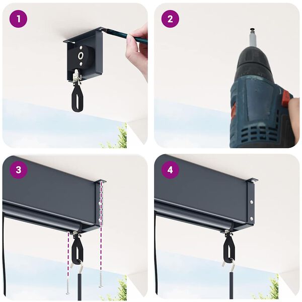 vidaXL Jaluzea tip rulou de exterior, albastru și alb, 60 x 250 cm