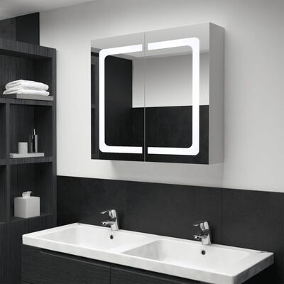 vidaXL Dulap de baie cu oglindă și LED, 80x12,2x68 cm