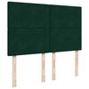 vidaXL Pat box spring cu saltea, verde &icirc;nchis, 140x190 cm, catifea