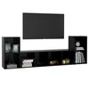 vidaXL Set de dulapuri TV, 3 piese, negru, lemn prelucrat