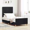 vidaXL Cadru de pat cu headboard Negru 90 x 200 cm țesătură