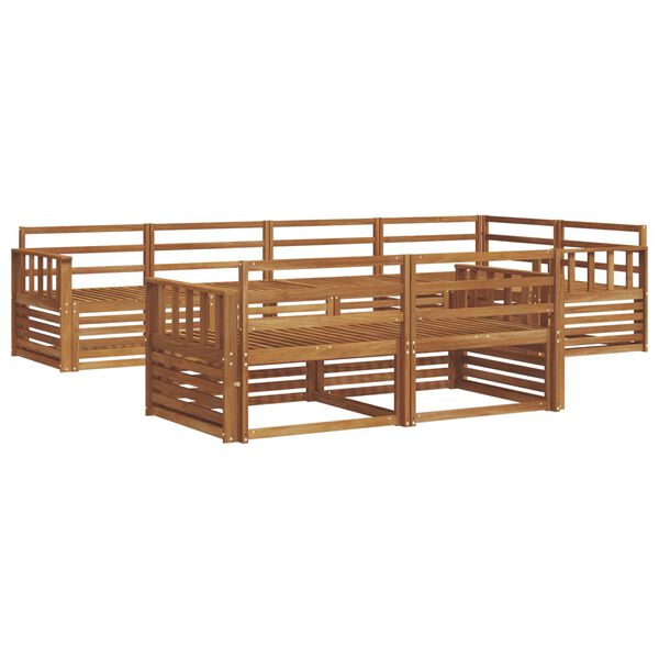vidaXL Set de canapele de exterior 7 pcs natural Lemn Solid de Acacia