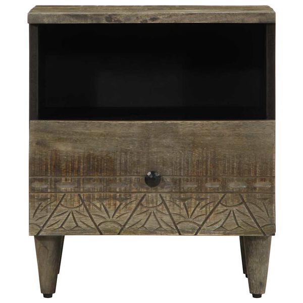 vidaXL Noptiere 2 buc Gri deschis 40x33x46 cm Lemn masiv de mango