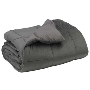 vidaXL Duvet de iarnă Patos Gri deschis 135 x 200 cm Microfibră