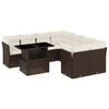 vidaXL Set canapele de grădină cu perne, 9 piese, maro, poliratan