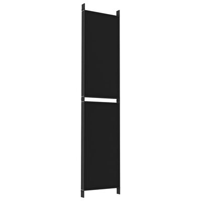 vidaXL Paravan de cameră cu 5 panouri, negru, 250x220 cm, textil