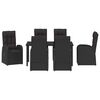 vidaXL Set de masă pentru grădină cu pernă 7 pcs Negru poliratan