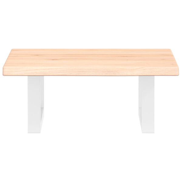 vidaXL Raft pentru lavoar montat pe perete, oțel și lemn masiv stejar