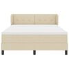 vidaXL Pat cu arcuri cu saltea cu headboard Crem 160 x 200 cm țesătură