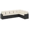vidaXL Set canapele de grădină cu perne, 7 piese, negru, poliratan