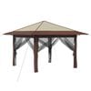vidaXL Gazebo cu 4 Pereți Laterali 3,3 x 3,3 m Crem și Marron