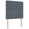 vidaXL Pat cu arc LED cu saltea Gri &icirc;nchis 120 x 200 cm Catifea