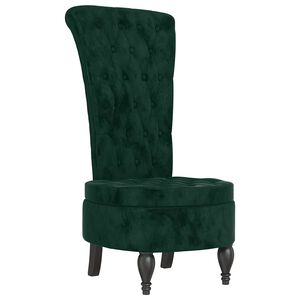 vidaXL Fotoliu cu spătar &icirc;nalt verde &icirc;nchis catifea design cu nasturi