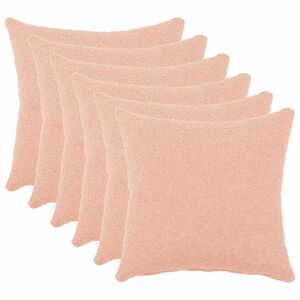 vidaXL Husă pentru pernă 6 pcs HEERLEN Roz 30 x 30 cm Boucl&eacute;
