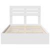 vidaXL Pat cu storage cu headboard Alb 120 x 200 cm Lemn compozit