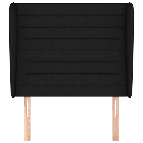 vidaXL Tăblie de pat cu aripioare, negru, 103x23x118/128 cm, textil