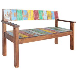 vidaXL Bancă, 115 cm, lemn masiv reciclat
