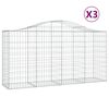 vidaXL Coșuri gabion arcuite 3 buc, 200x50x100/120 cm fier galvanizat