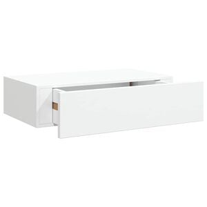 vidaXL Raft de perete cu sertar, alb, 40x23,5x10 cm, MDF