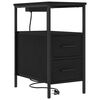 vidaXL Dulap de noapte Stejar Negru 30 x 48 x 61 cm Lemn prelucrat