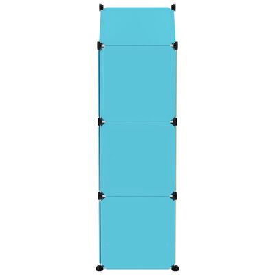 vidaXL Dulap de depozitare cub pentru copii, 8 cuburi, albastru, PP